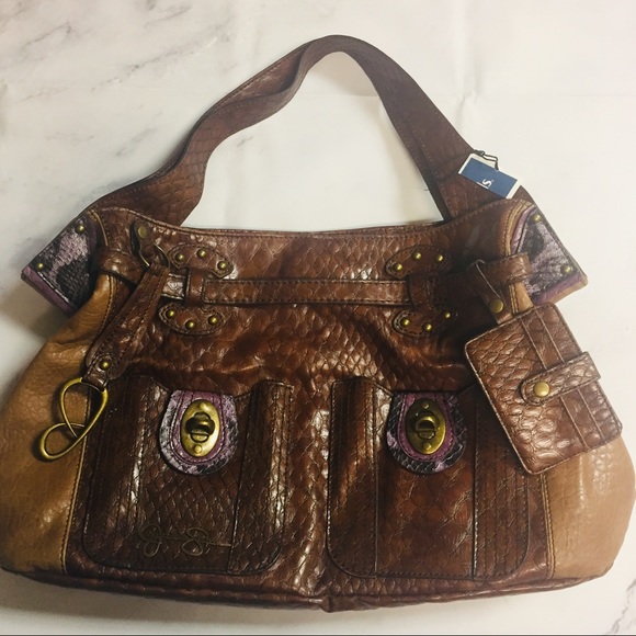 Jessica Simpson Handbags - JESSICA SIMPSON Large Textured Brown Satchel~NWT!